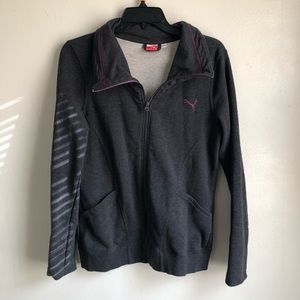 Puma gray sweater sweatshirt zip up